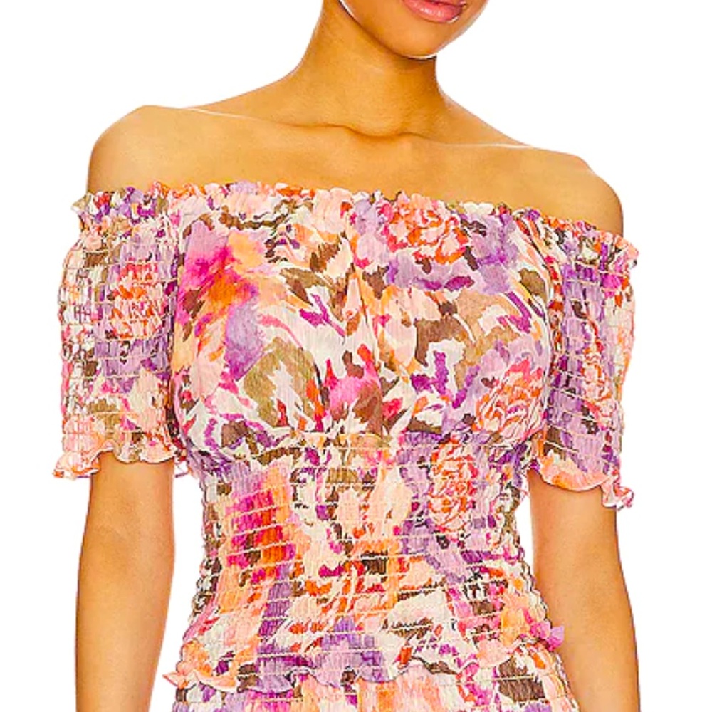 Misa Los Angeles,  Toulah Top in Sunset Blooms, Size M